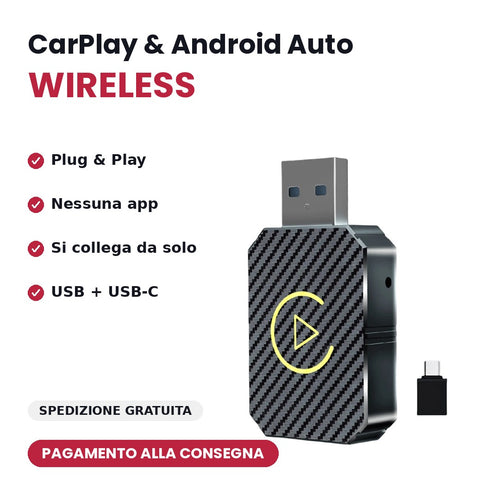 Adattatore Wireless CarPlay & Android Auto 2 in 1
